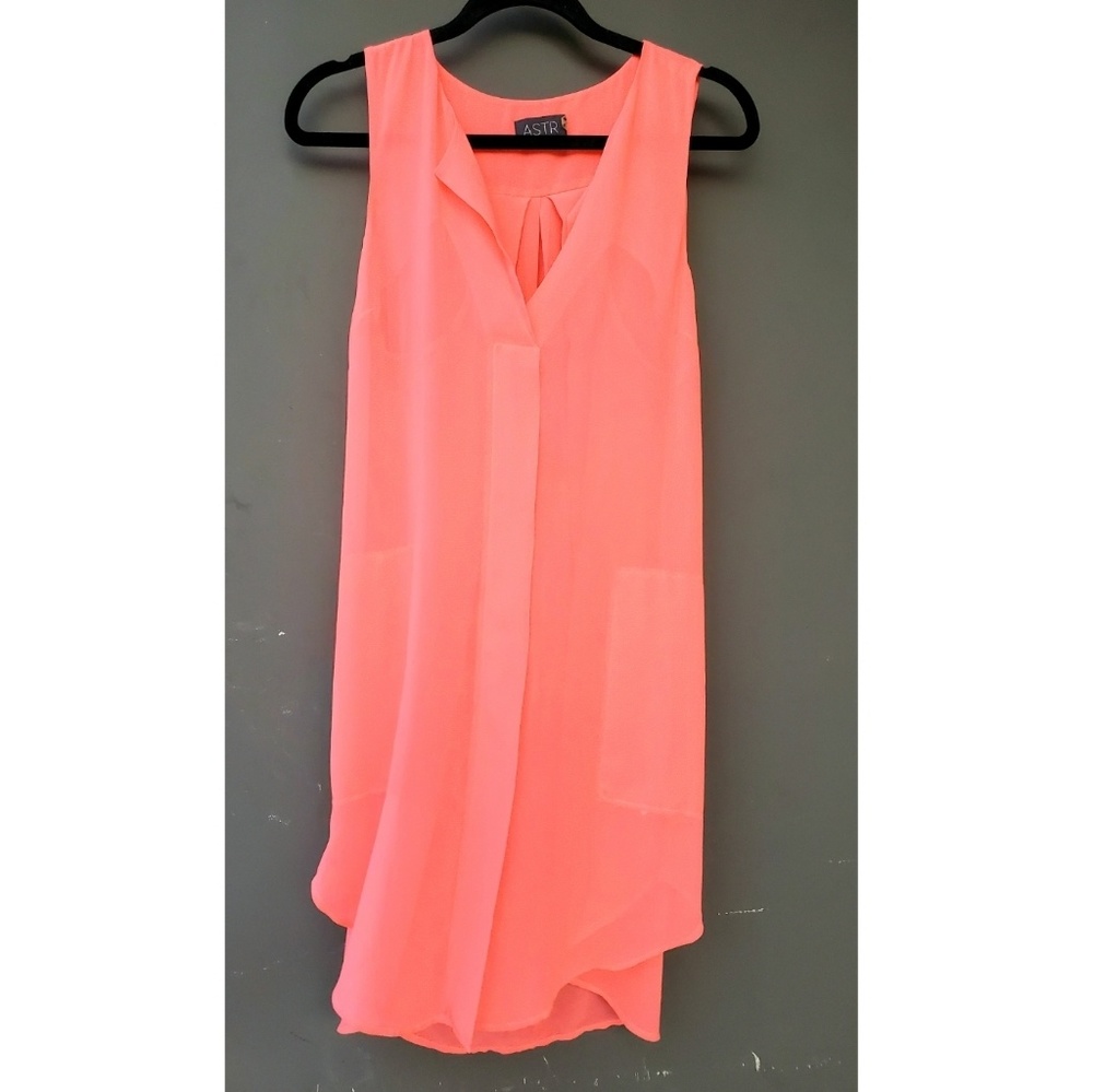 ASTR Neon Pink Sheer Dress MEDIUM